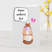 Happy Mother's Day Chipmunk Face Mask Karte (Gelbe Blume)