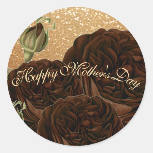 Happy Mother's Day Chocolate Rose Runder Aufkleber (Vorderseite)