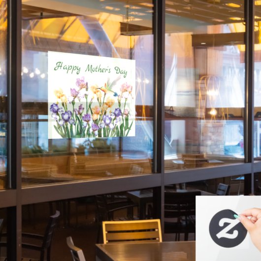 Happy Mother's Day Cling Fensteraufkleber (Restaurantfenster)