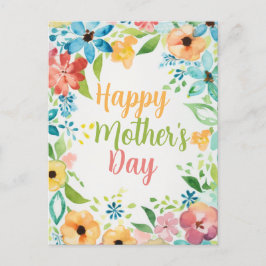 Happy Mother's Day Colorful Flowers Postkarte