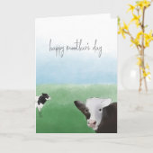 Happy Mother's Day Cow Karte (Gelbe Blume)