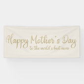 Happy Mother's Day Cream Gold Script Banner (Horizontal)