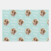 Happy Mother's Day Custom Foto Mint Green 3 Geschenkpapier Set (Vorderseite)