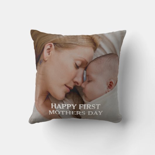Happy mothers day  Custom photo Throw Pillow Kissen (Rückseite)
