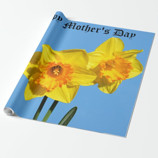 Happy Mother's Day Daffodils Gold Medal Blume Geschenkpapier (Ungerollt)