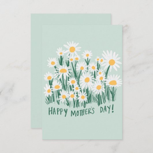 Happy Mother's Day Daisy Card Dankeskarte (Vorne/Hinten)