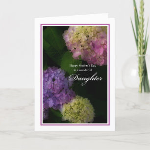 Happy Mother's Day Daughter, bemalt Hydrangea Karte