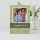 Happy Mother's Day Ditsy Florals Green Card Karte (Stehend Vorderseite)