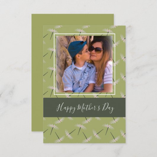 Happy Mother's Day Ditsy Florals Green Card Karte (Vorne/Hinten)
