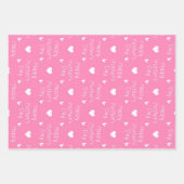 Happy Mother's day dunkelrosa Thema Set von 3 Geschenkpapier Set (Vorderseite)