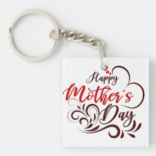 Happy Mother's Day Elegant Design-23331 Säule kann Schlüsselanhänger