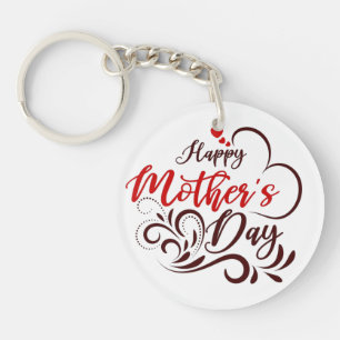 Happy Mother's Day Elegant Design-23331 Säule kann Schlüsselanhänger