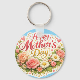 Happy Mother's Day elegant floral double sided tea Schlüsselanhänger