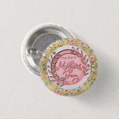 Happy Mother's Day Elegant Moderne rosa Blütenwelt Button (Vorne & Hinten)