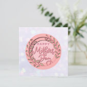 Happy Mother's Day Elegant Moderne rosa Blütenwelt Einladung (Stehend Vorderseite)