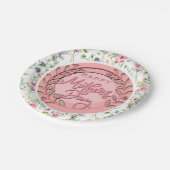 Happy Mother's Day Elegant Moderne rosa Blütenwelt Pappteller (Schrägansicht)