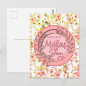 Happy Mother's Day Elegant Moderne rosa Blütenwelt Postkarte (Vorne/Hinten)