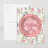Happy Mother's Day Elegant Moderne rosa Blütenwelt Postkarte (Vorne/Hinten)