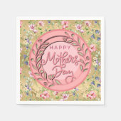 Happy Mother's Day Elegant Moderne rosa Blütenwelt Serviette (Vorderseite)
