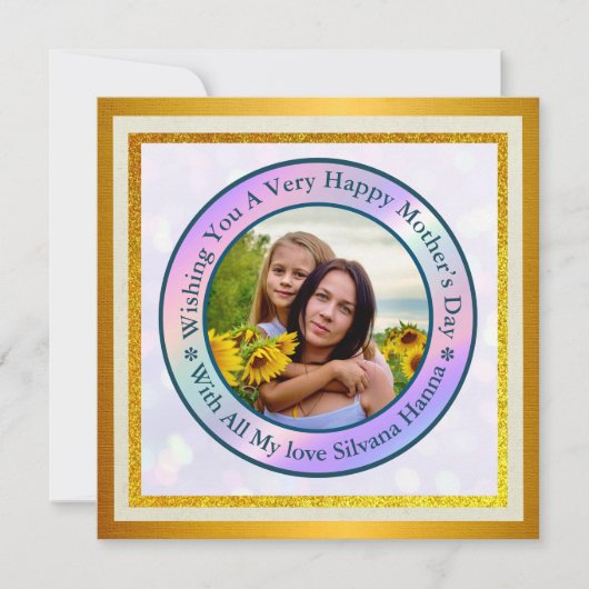 Happy Mother's Day Elegant Modernes Foto Postkarte (Vorderseite)