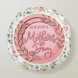 Happy Mother's Day Elegant Modernes Foto Rundes Kissen
