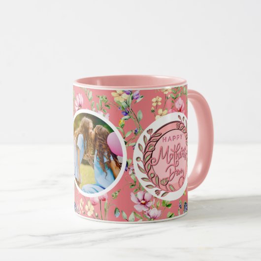 Happy Mother's Day Elegant Modernes Foto Tasse (VorderseiteRechts)