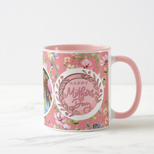 Happy Mother's Day Elegant Modernes Foto Tasse (Rechts)