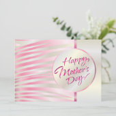 Happy Mother's Day Elegant Pink & Silver Luxury Karte (Stehend Vorderseite)