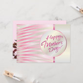 Happy Mother's Day Elegant Pink & Silver Luxury Karte (Vorderseite/Rückseite Beispiel)
