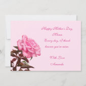 Happy Mother's Day Elegant Pink & Silver Luxury Karte (Rückseite)