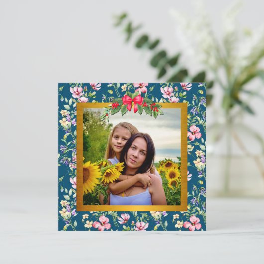 Happy Mother's Day Elegante Modern Foto Card (Stehend Vorderseite)