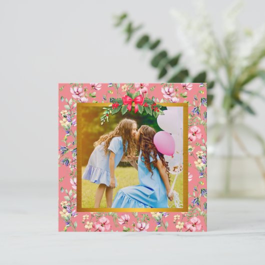 Happy Mother's Day Elegante Modern Foto Card (Stehend Vorderseite)