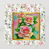 Happy Mother's Day Elegante Rose Karte (Vorne/Hinten)