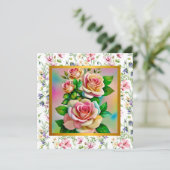 Happy Mother's Day Elegante Rose Karte (Stehend Vorderseite)