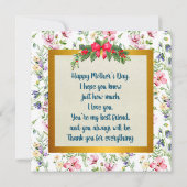 Happy Mother's Day Elegante Rose Karte (Rückseite)