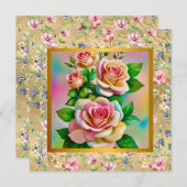 Happy Mother's Day Elegante Rose Karte (Vorne/Hinten)