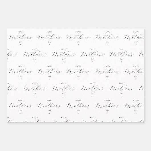 Happy Mother's Day Elegante Script Typografie Geschenkpapier Set (Vorderseite)