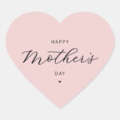 Happy Mother's Day Elegante Script Typografie Herz-Aufkleber (Vorderseite)