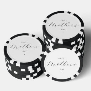 Happy Mother's Day Elegante Script Typografie Pokerchips
