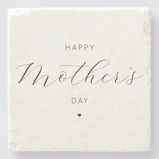 Happy Mother's Day Elegante Script Typografie Steinuntersetzer (Vorderseite)