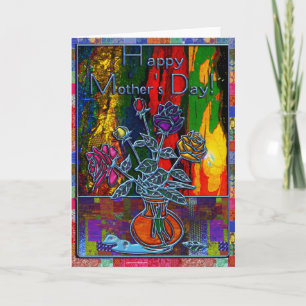 Happy Mothers Day Floral Abstract Karte