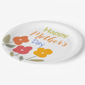 Happy Mother's Day Floral Blooms Napkins Pappteller (Schrägansicht)