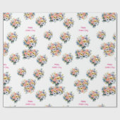 Happy Mother's Day Floral Bouquet Geschenkpapier (Flach)