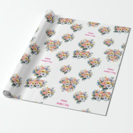 Happy Mother's Day Floral Bouquet Geschenkpapier
