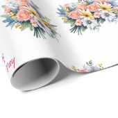 Happy Mother's Day Floral Bouquet Geschenkpapier (Rolleneckpunkt)
