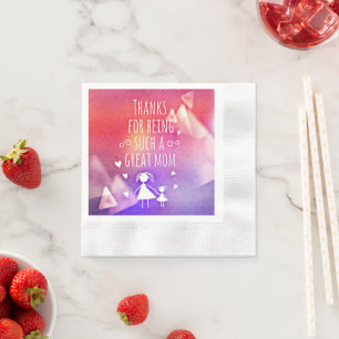 Happy Mother's Day Floral Cool stilvoll Serviette