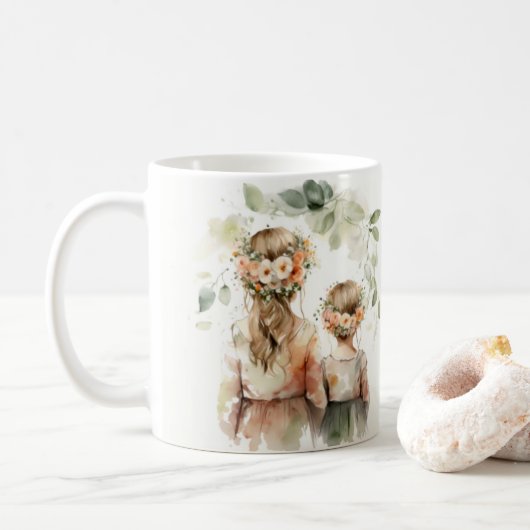 Happy Mother's Day Floral Daughters Tasse (Mit Donut)