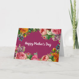 Happy Mother's Day Floral Rose Bouquet Card Karte