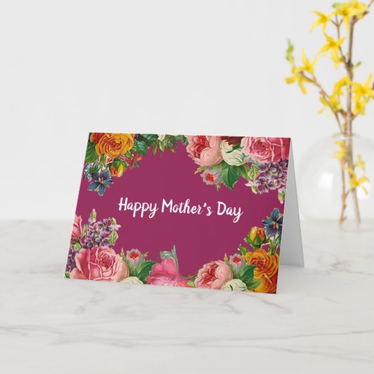 Happy Mother's Day Floral Rose Bouquet Card Karte (Gelbe Blume)