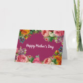 Happy Mother's Day Floral Rose Bouquet Card Karte (Vorderseite)
